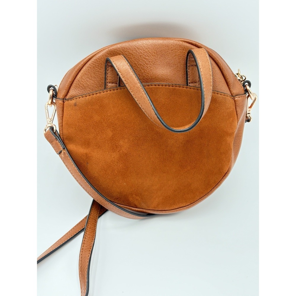 Lauren Conrad LC Round Crossbody Bag Brown Boho Festival Circle Purse - Picture 3 of 12